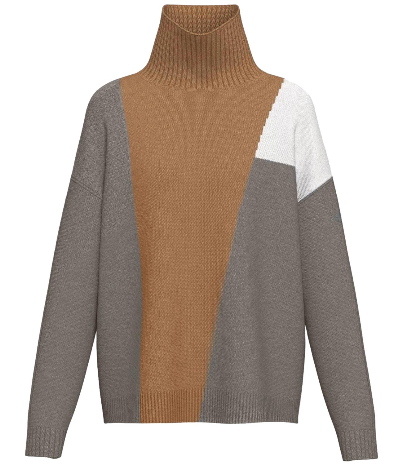Emme Marella Maglia Biro Cammello/Grigio Donna