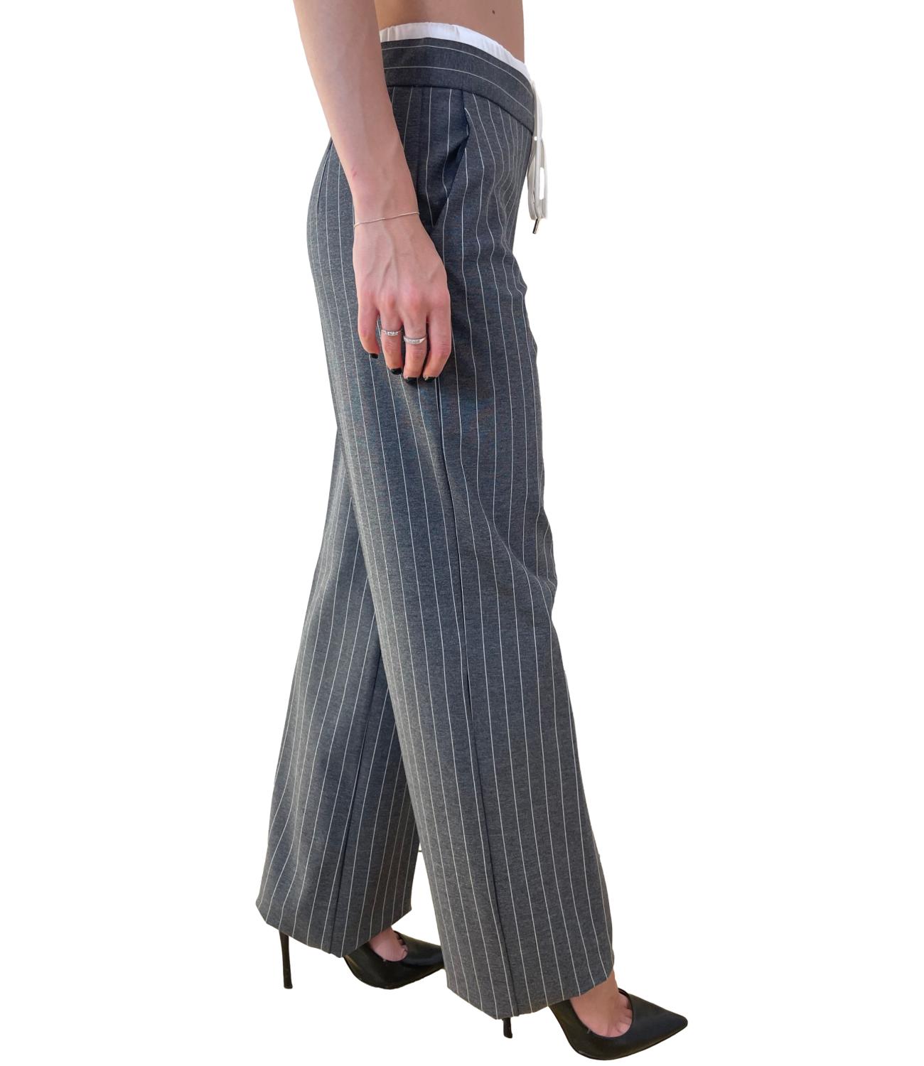 Emme Marella Pantalone Caraffa Grigio Gessato Donna