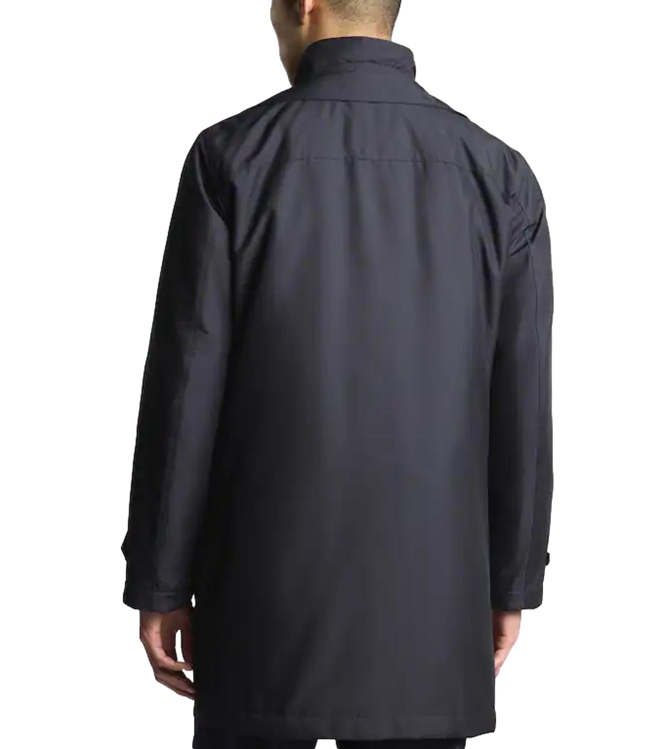 Trench Morning Coat in Popeline Tecnico blu scuro