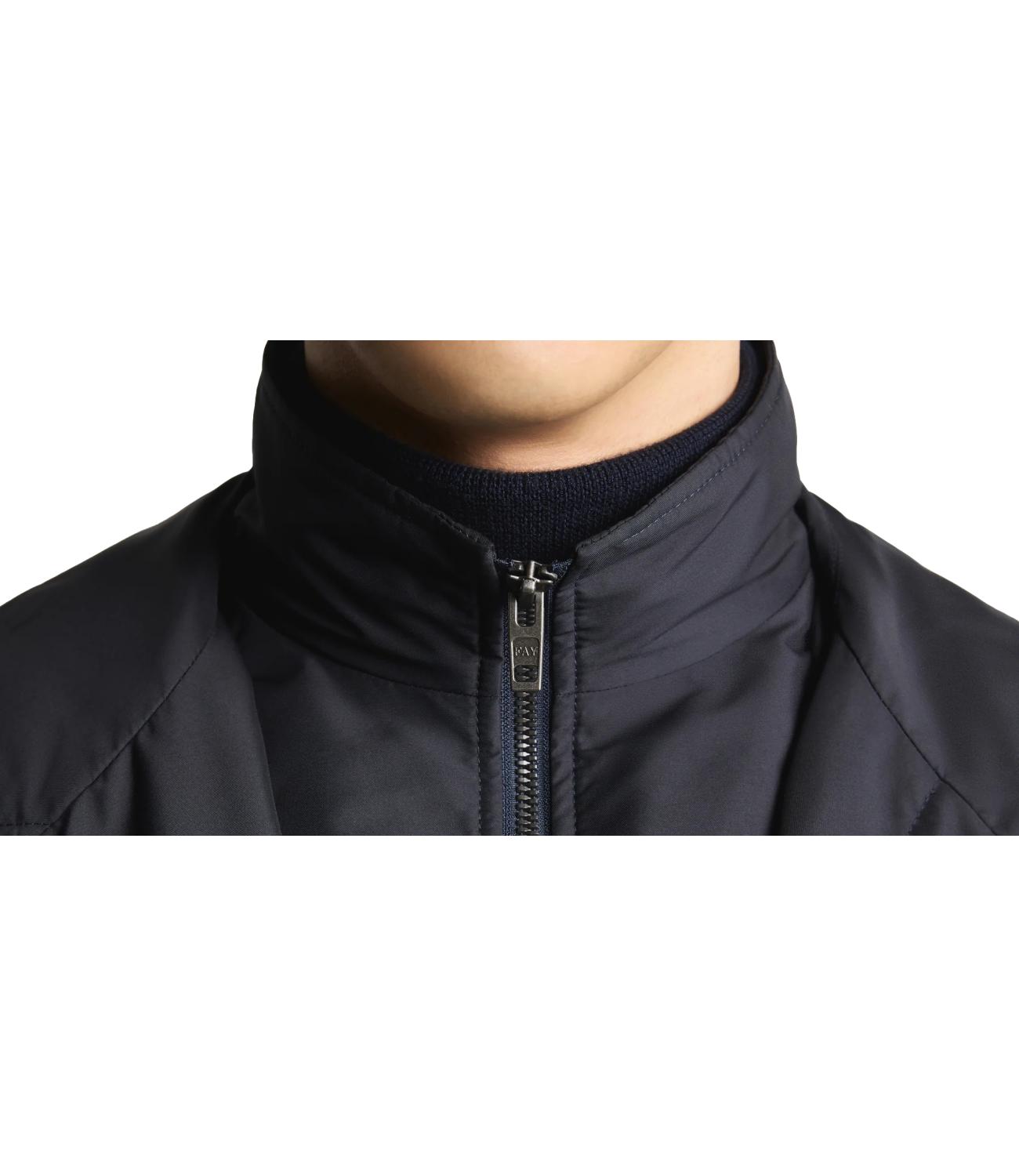 Trench Morning Coat in Popeline Tecnico blu scuro