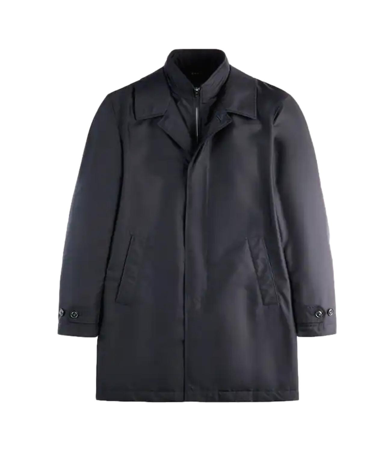 Trench Morning Coat in Popeline Tecnico blu scuro