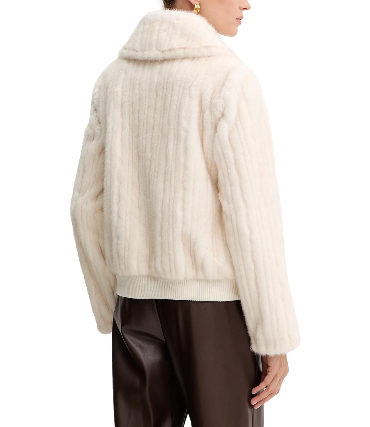 Fracomina Pelliccia Fake fur coat Crema Donna