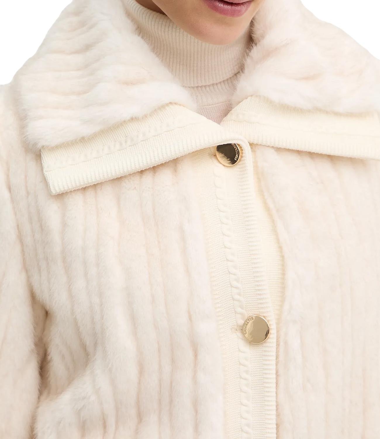 Fracomina Pelliccia Fake fur coat Crema Donna
