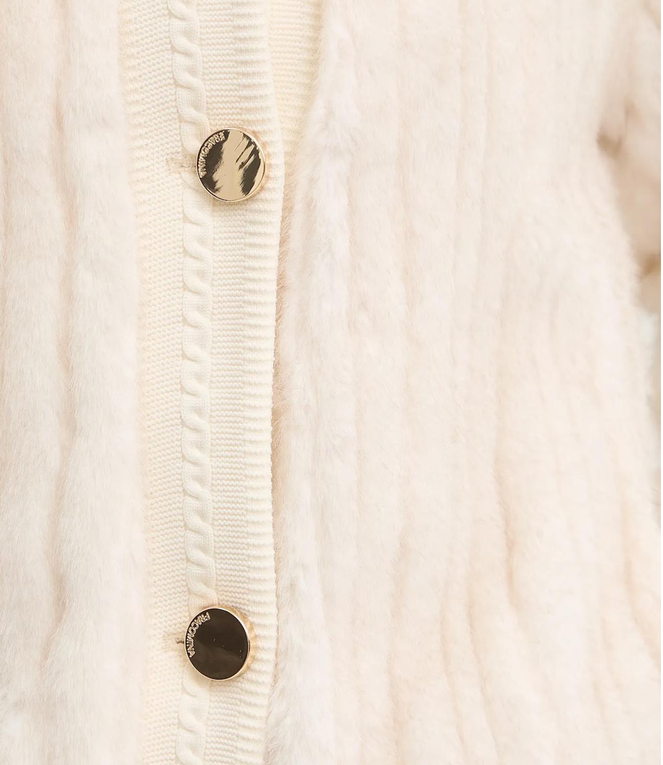 Fracomina Pelliccia Fake fur coat Crema Donna