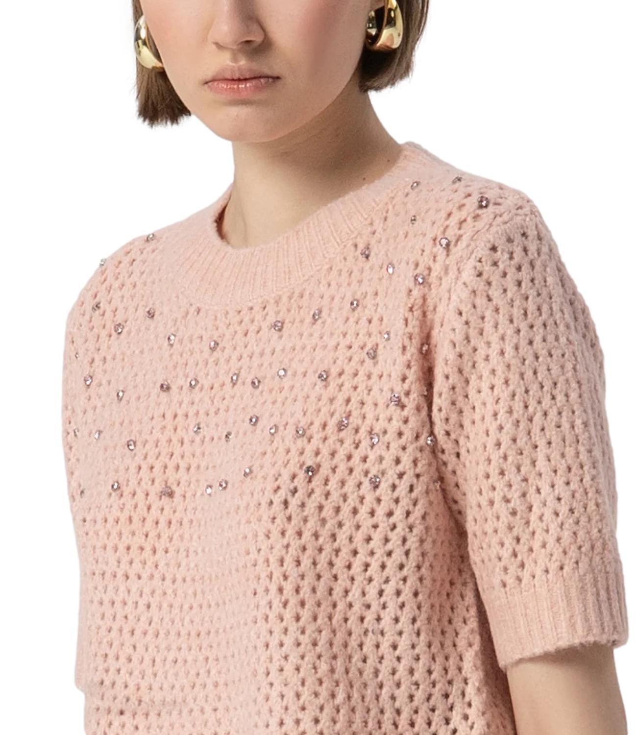 Fracomina Maglia C/Pietre Light Rose Donna