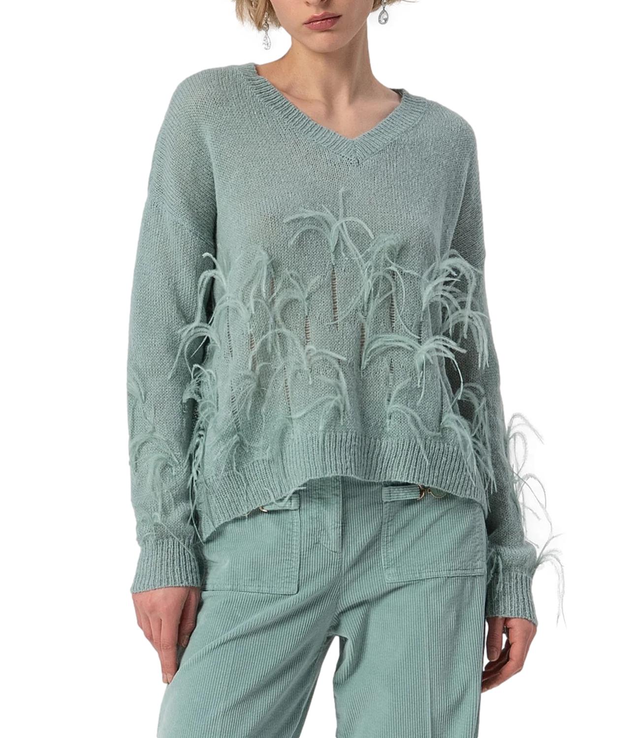 Fracomina Maglia Piume Sagegreen Donna