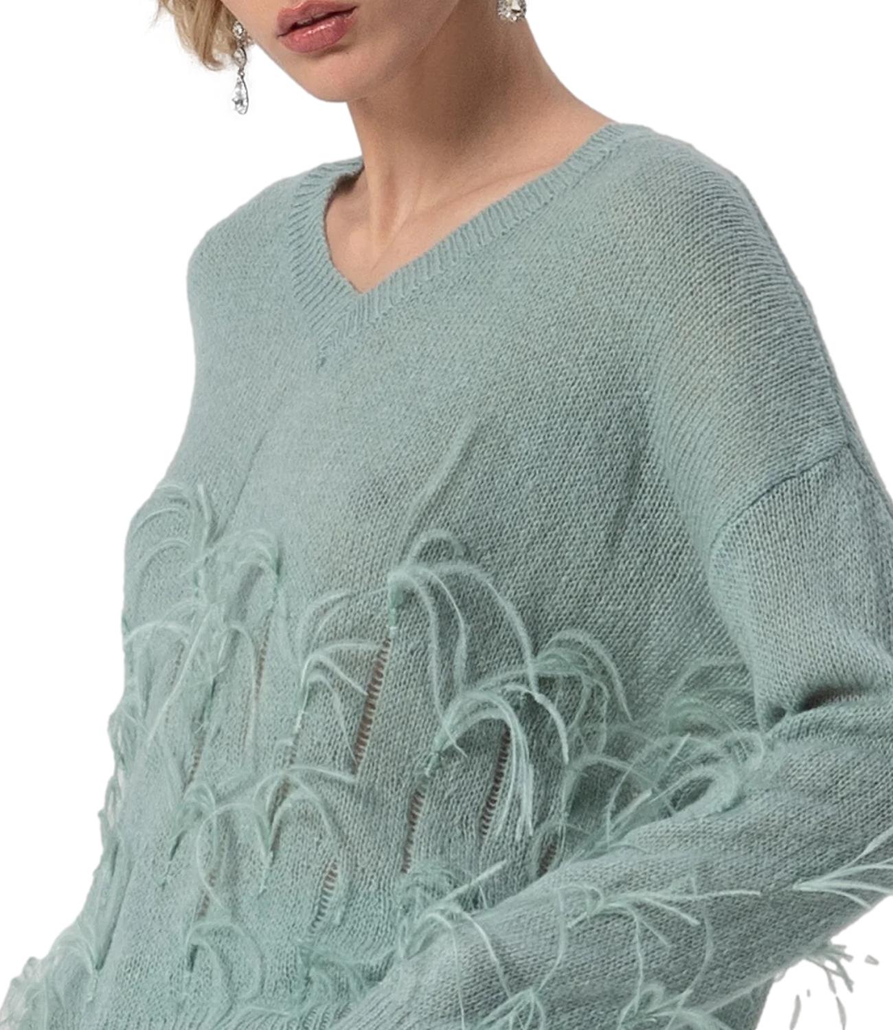 Fracomina Maglia Piume Sagegreen Donna