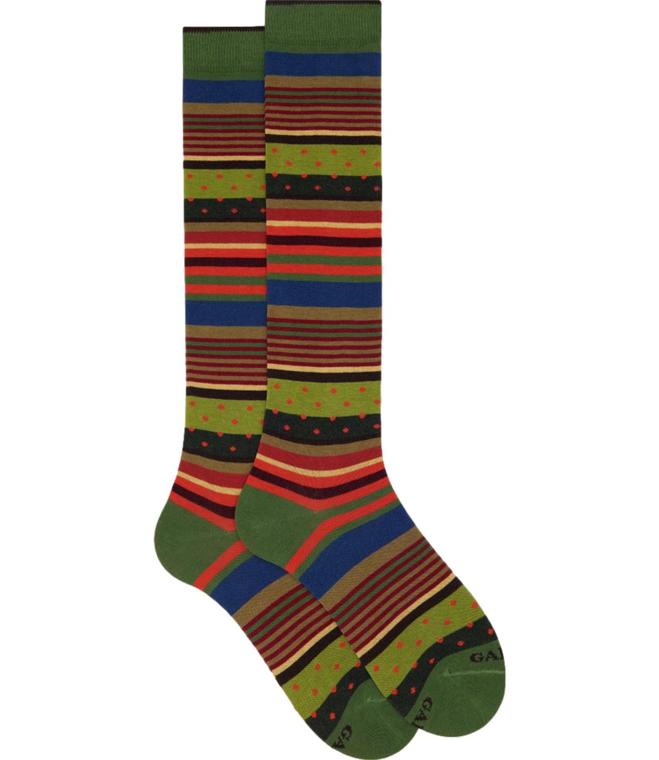 Calzini multicolore a righe e pois