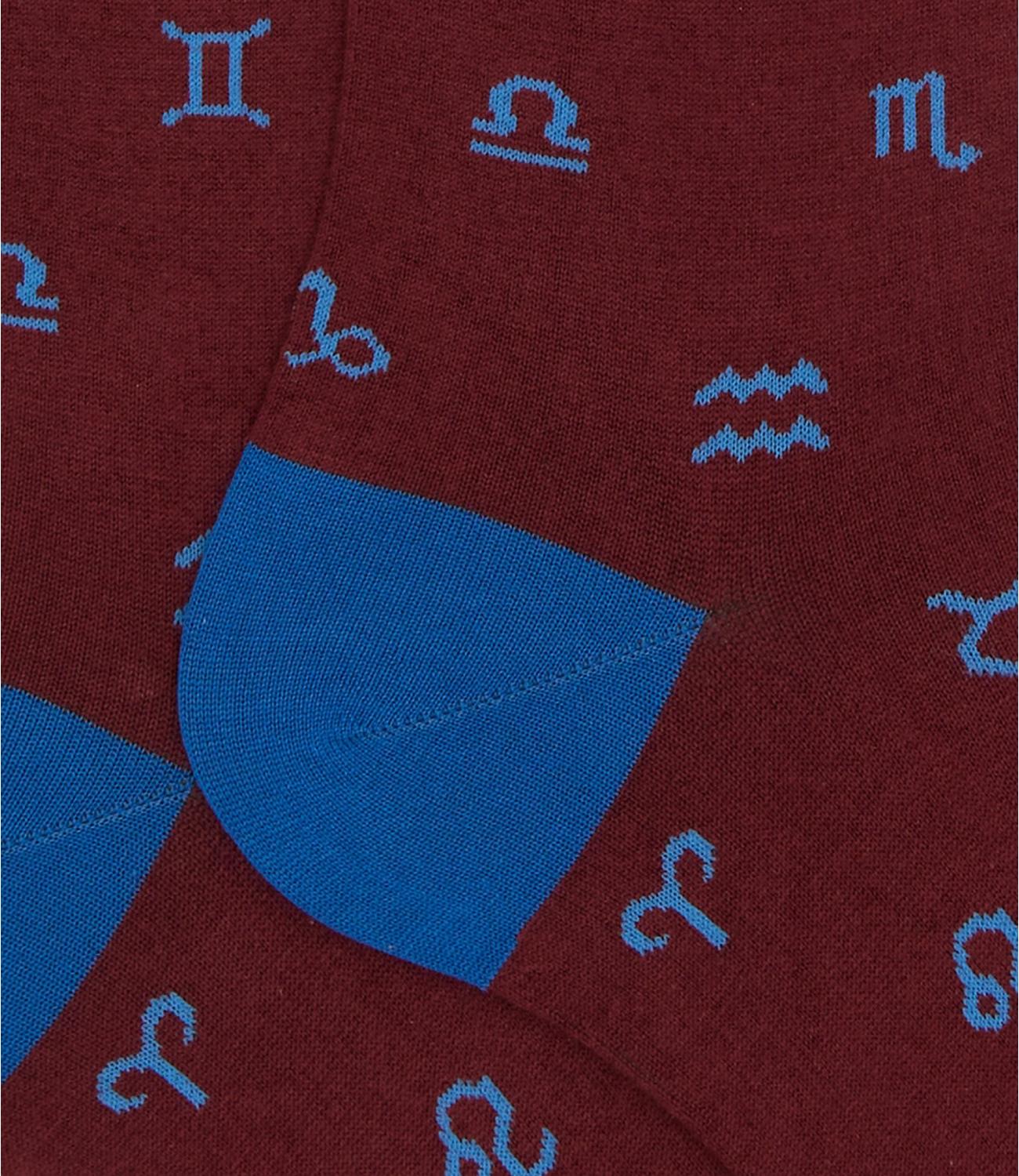 Calzini bordeaux zodiaco