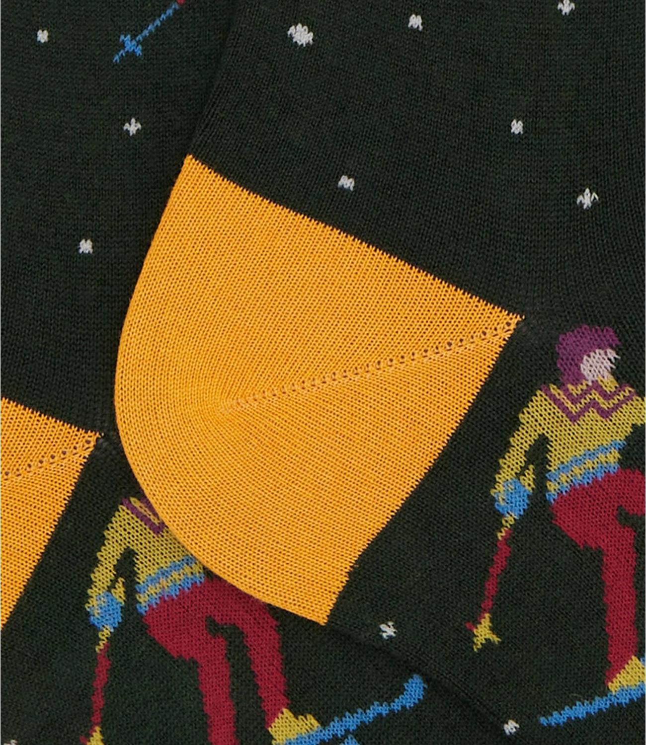 Calzini fantasia ski su verde bottiglia