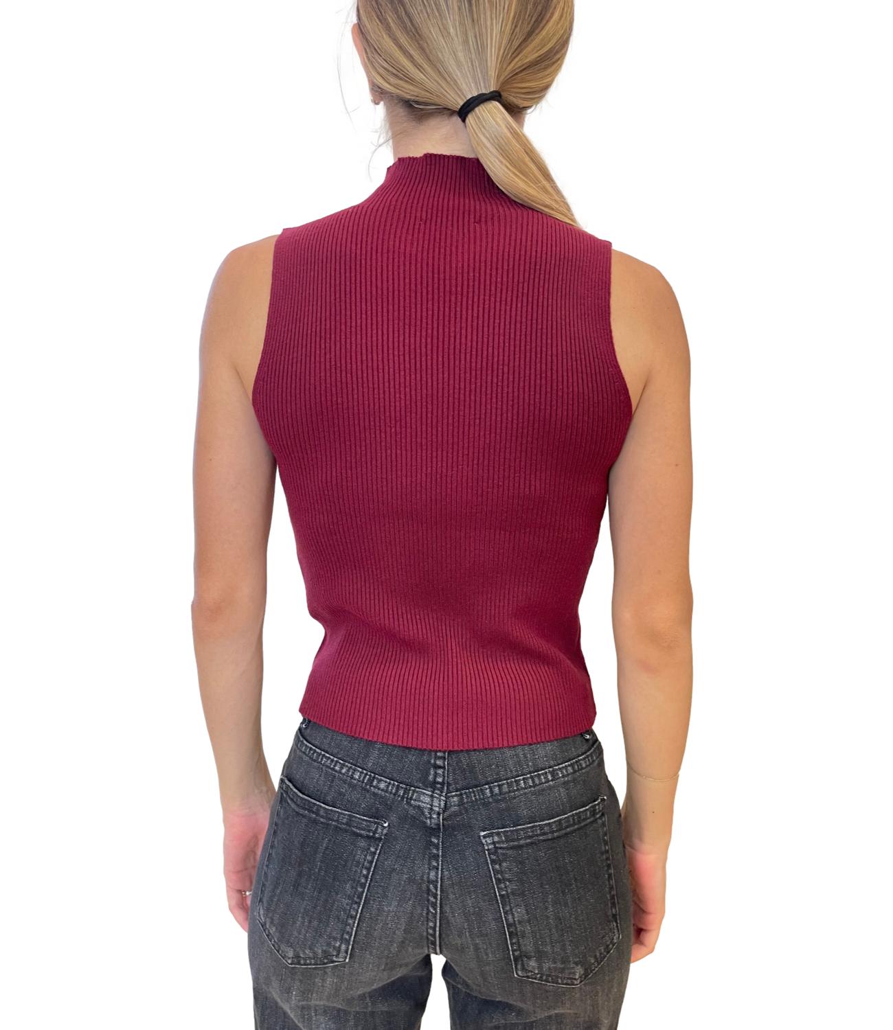 Glamour Canotta Bordeaux Donna
