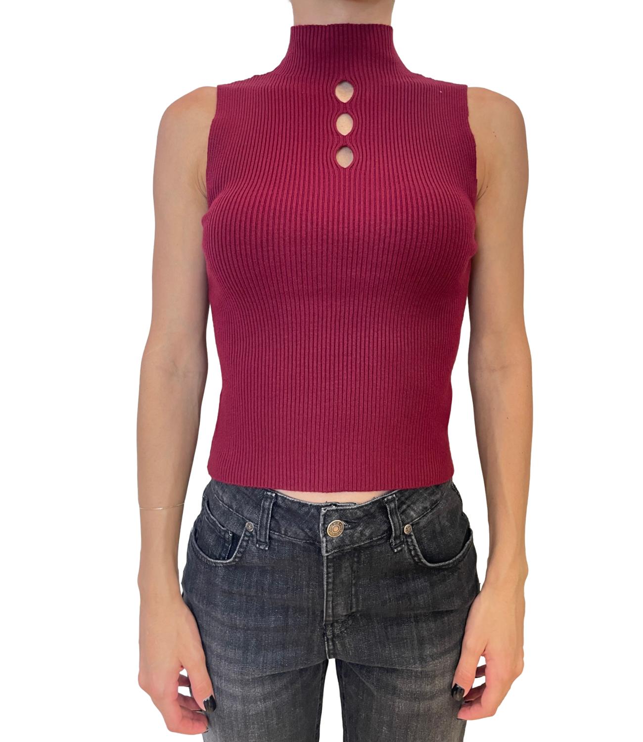 Glamour Canotta Bordeaux Donna