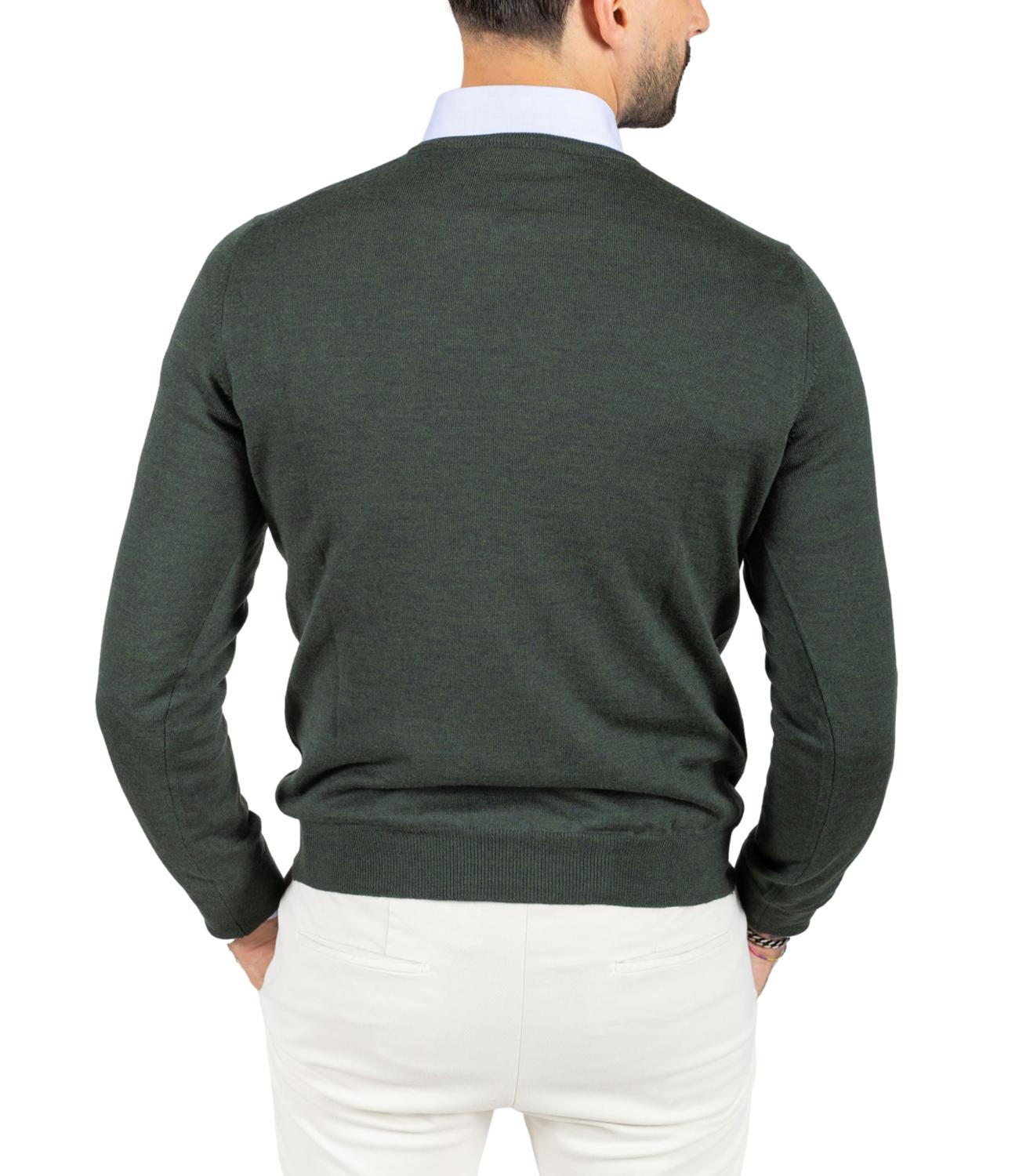 Paricollo verde uomo in lana rasata