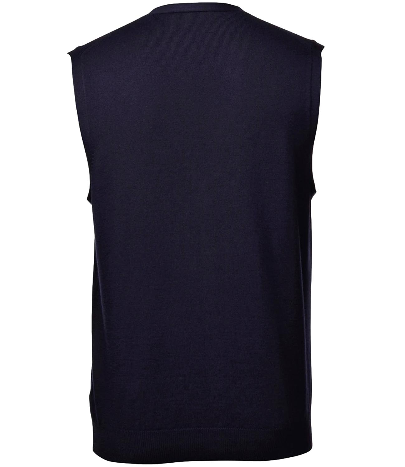 Gilet blu uomo in lana rasata