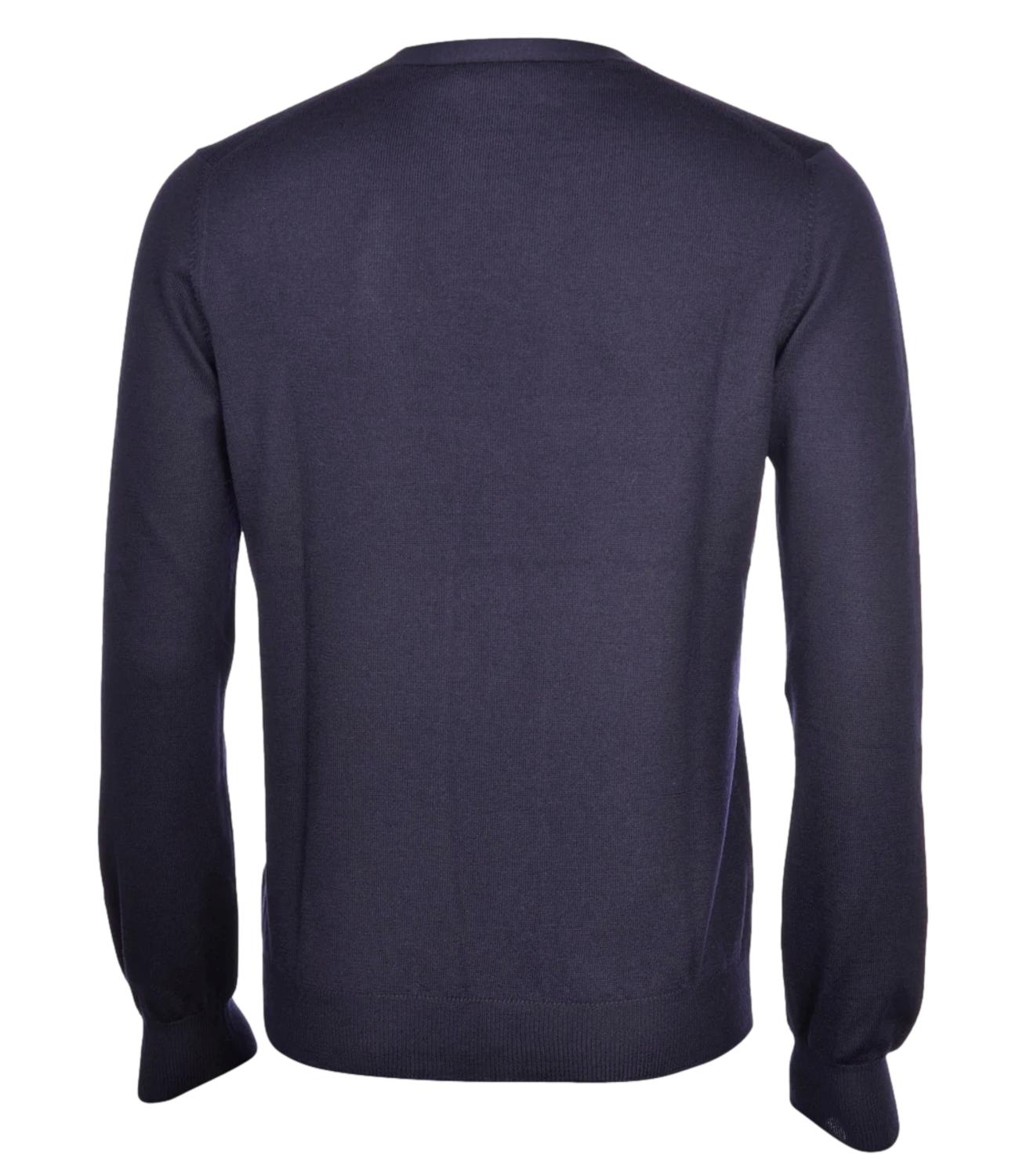 Cardigan blu uomo in lana rasata