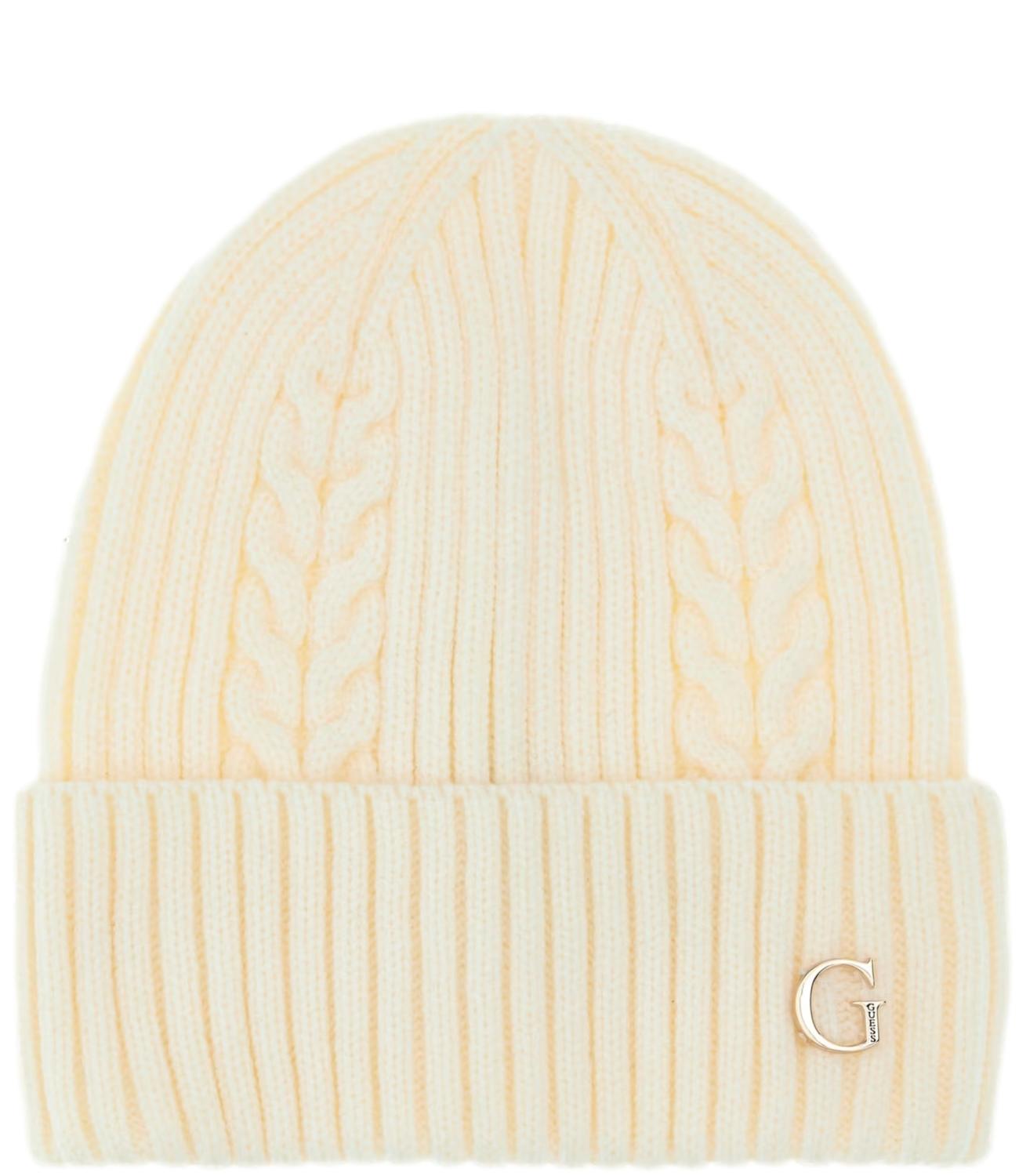 Guess Cappello Knitted Beanie Bianco Donna