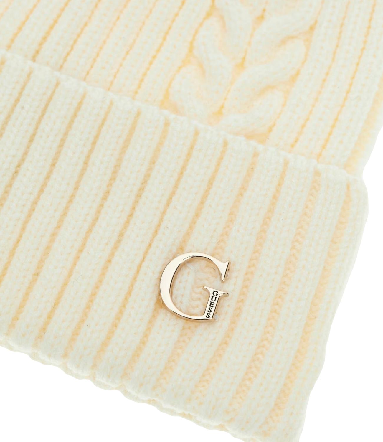 Guess Cappello Knitted Beanie Bianco Donna