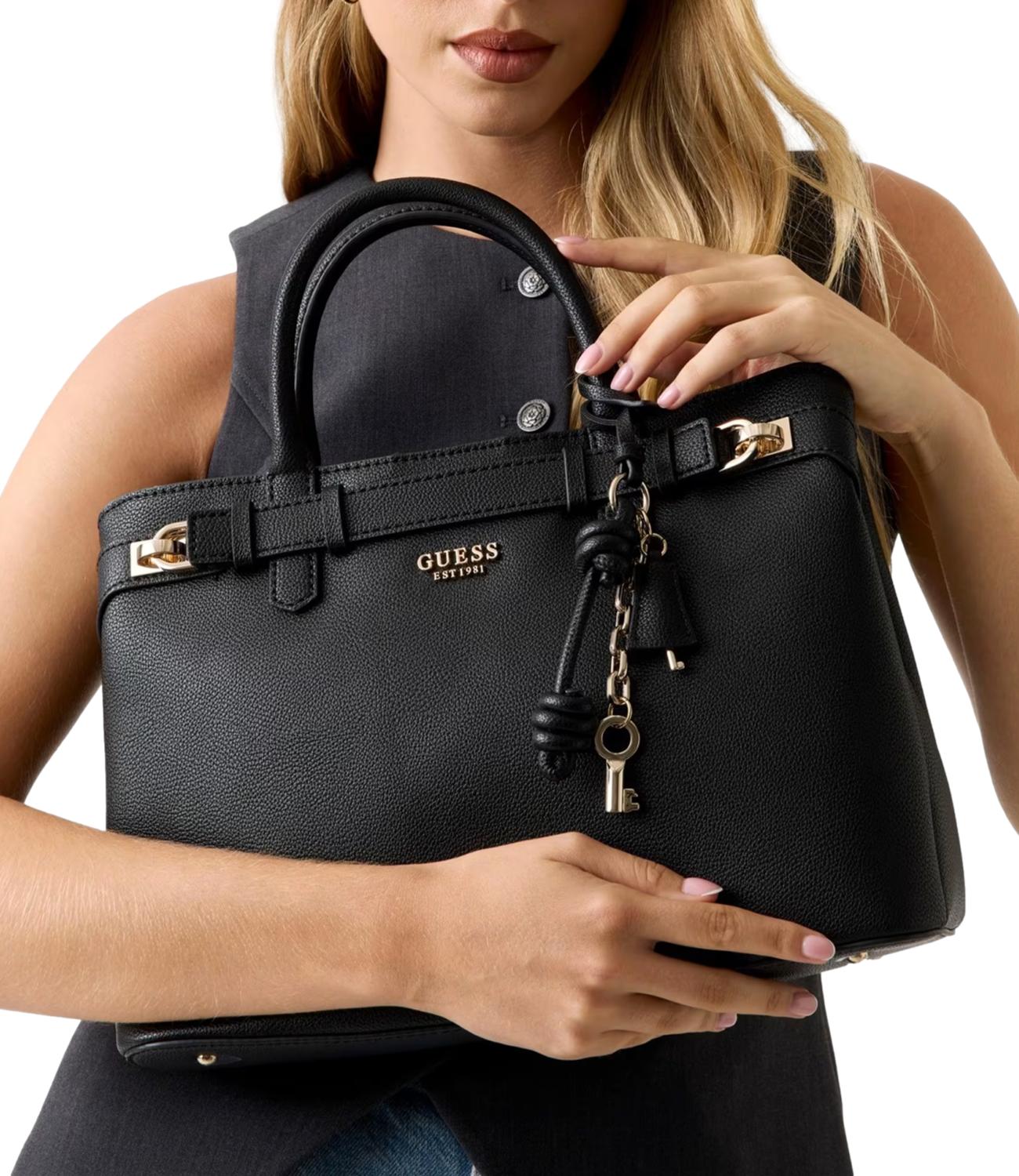 Guess Borsa Gregoria Lrg Gfriend Satchel Nera Donna