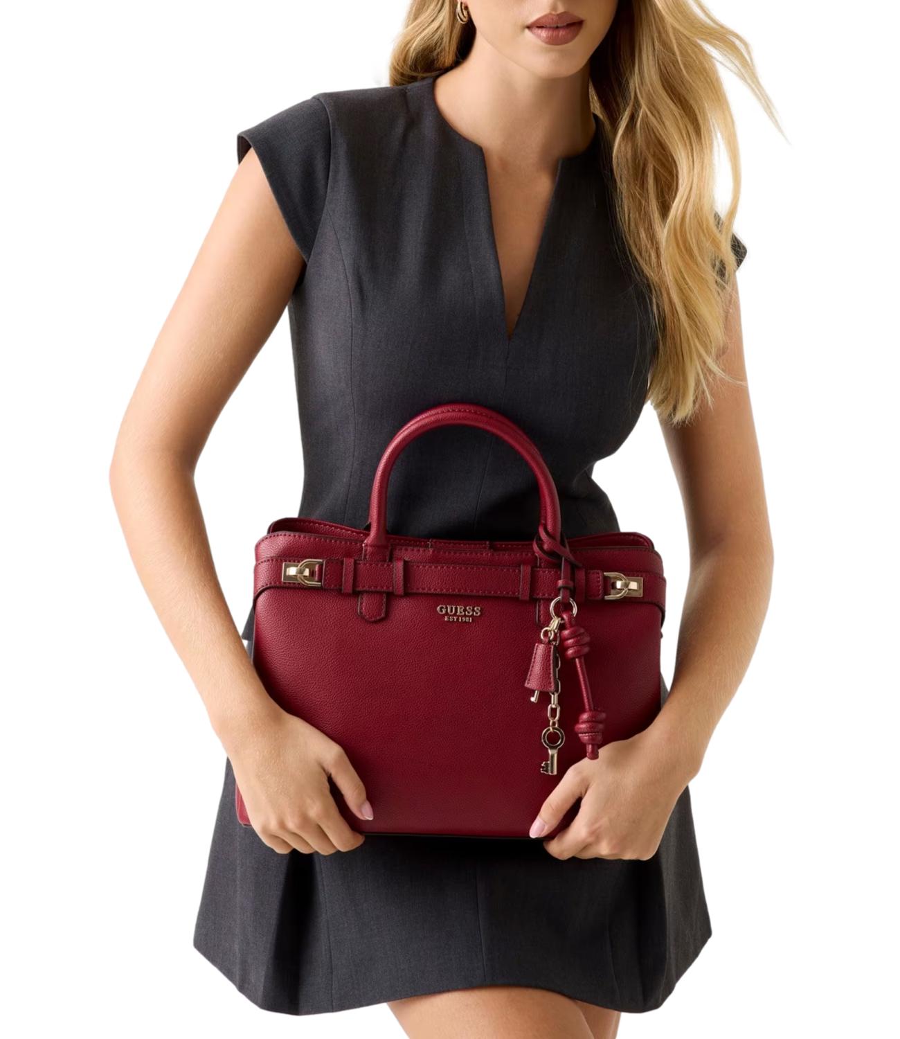 Guess Borsa Gregoria Lrg Gfriend Satchel Rossa Donna