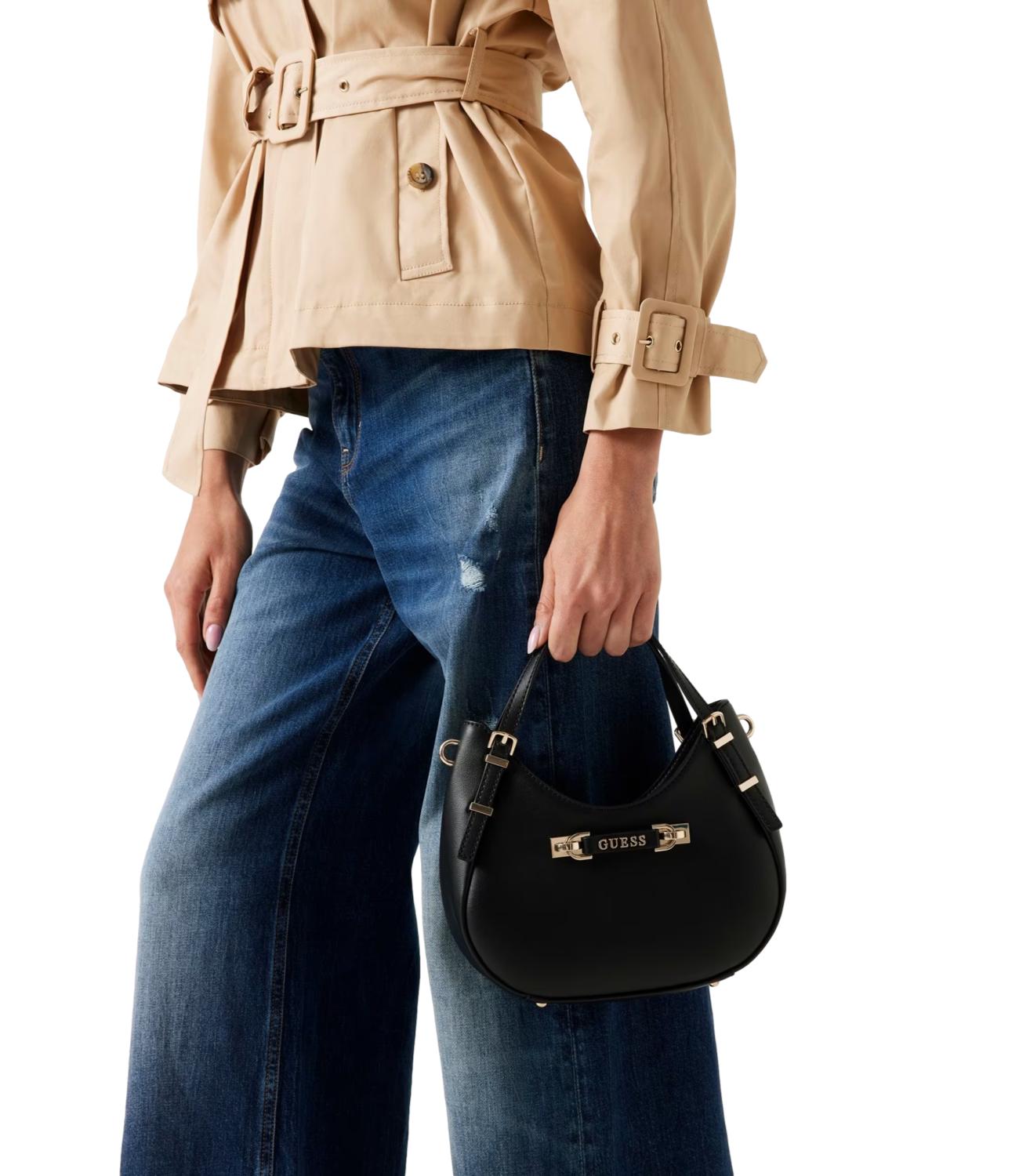 Guess Borsa Lefia Small Satchel Nera Donna