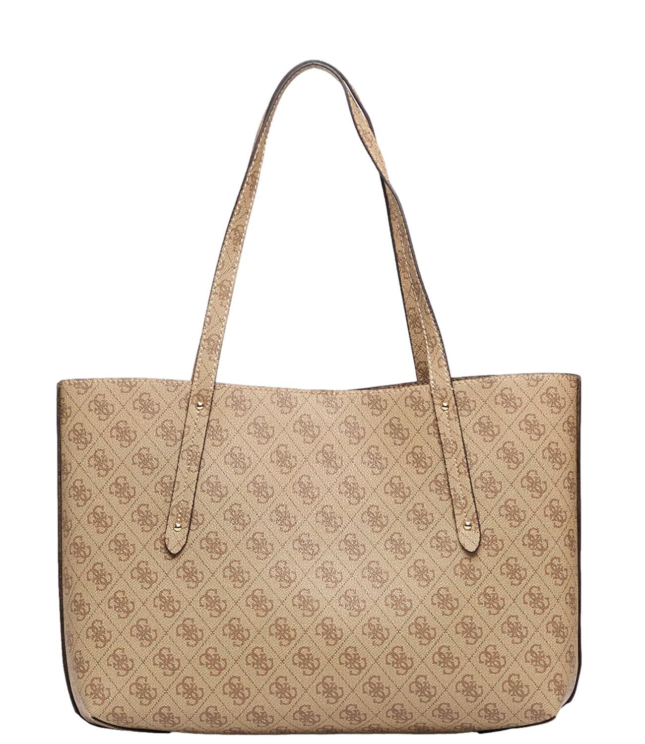Guess Borsa Brenton Brenton Tote Latte Logo Donna