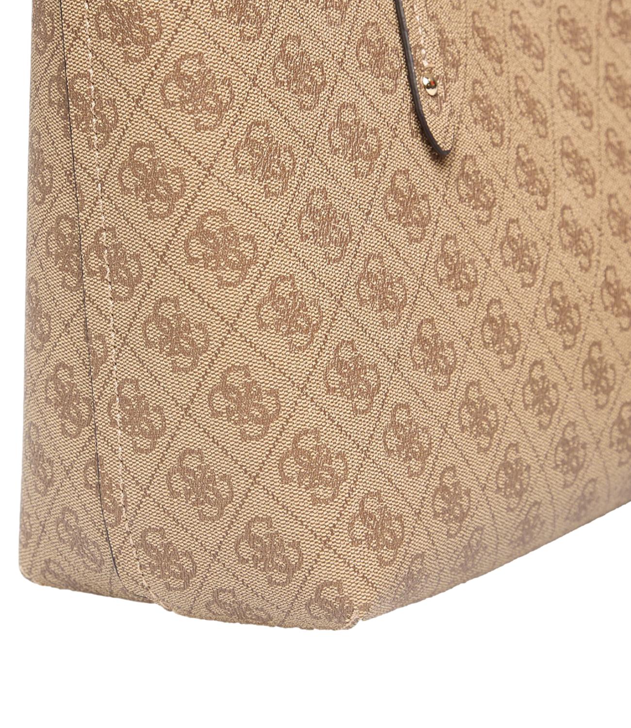 Guess Borsa Brenton Brenton Tote Latte Logo Donna