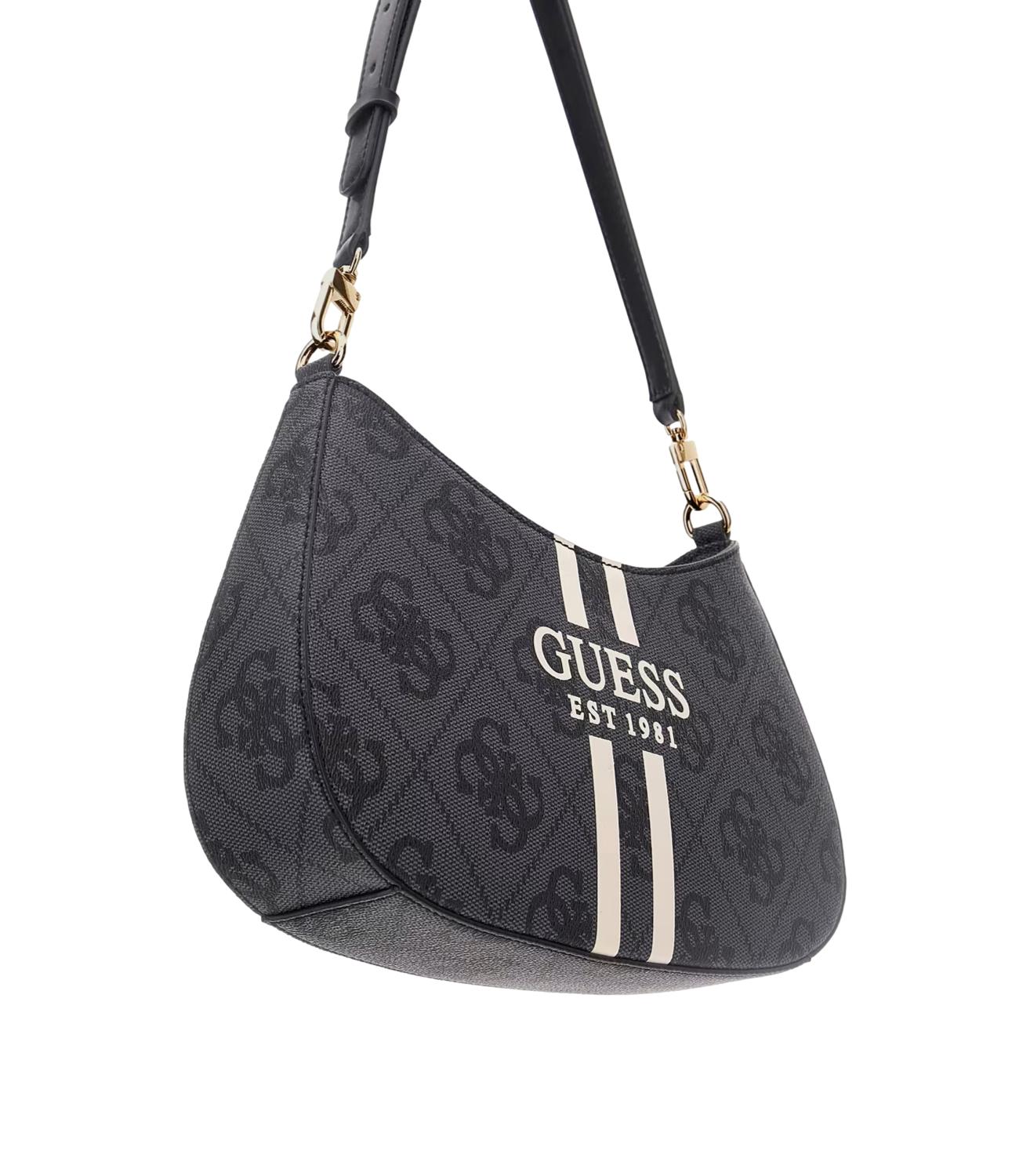 Guess Borsa Noelle Ii Top Zip Shoulder Bag Nera Donna