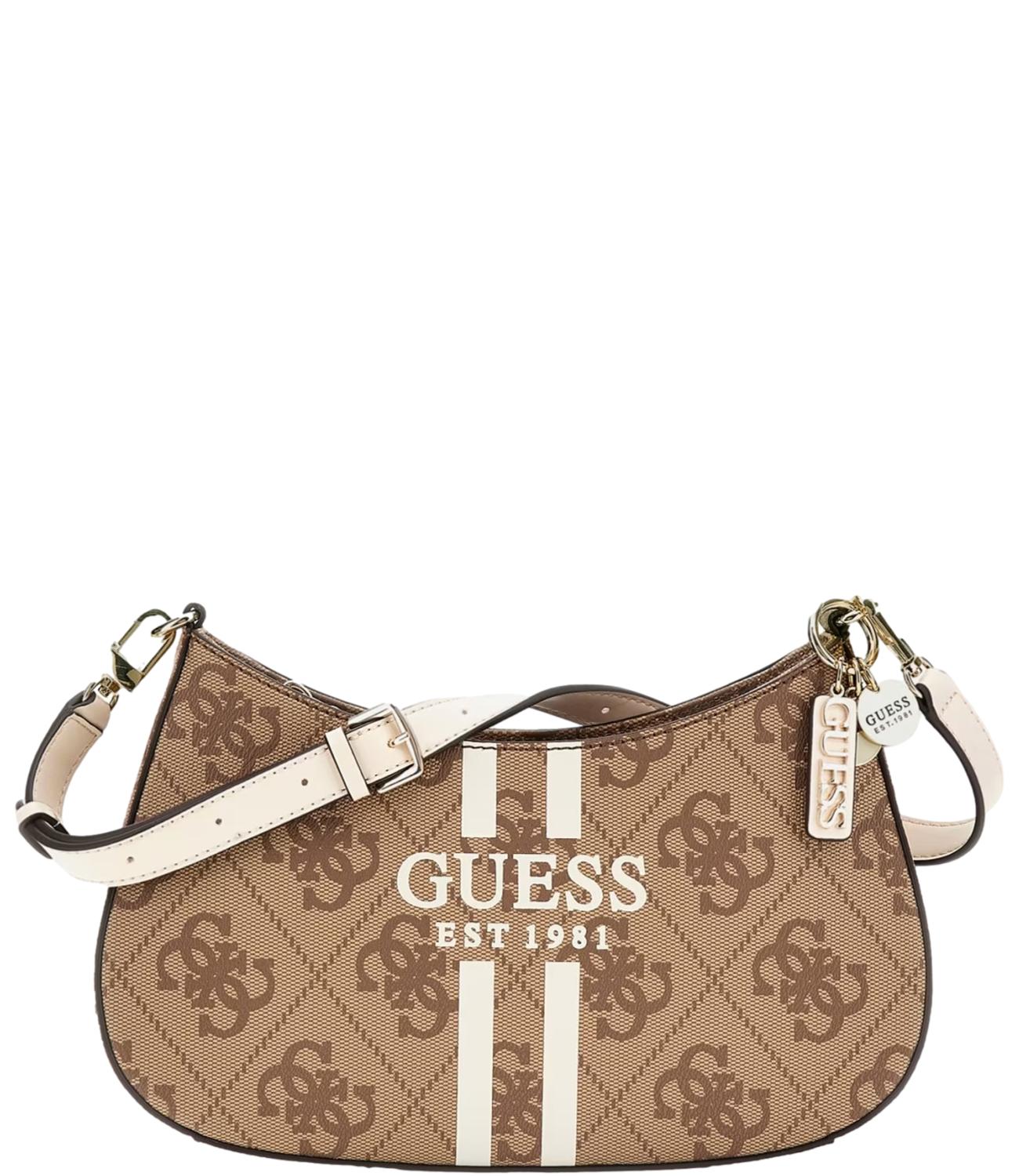 Guess Borsa Noelle Ii Top Zip Latte Logo Donna