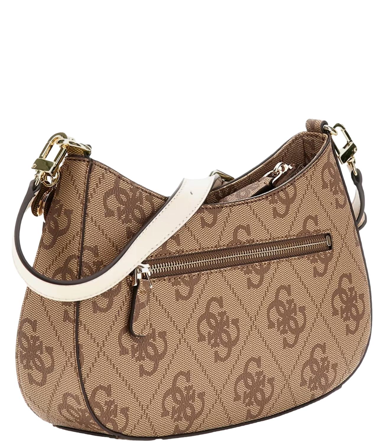 Guess Borsa Noelle Ii Top Zip Latte Logo Donna