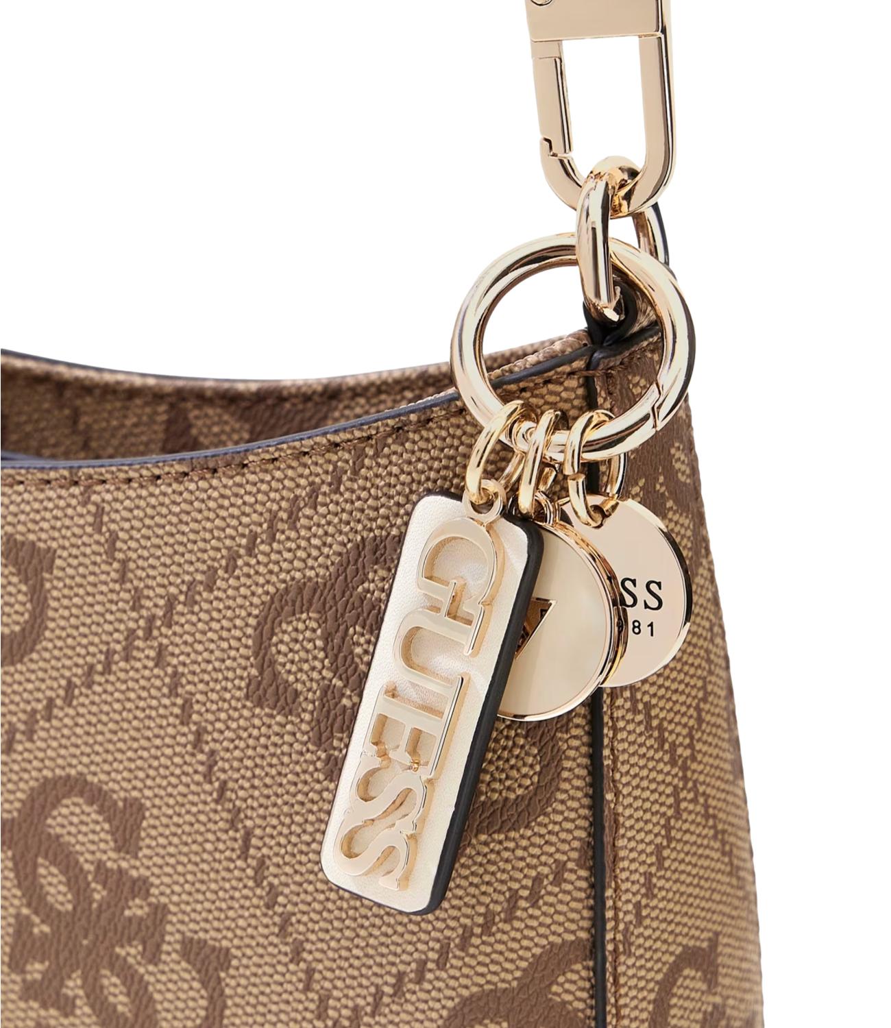 Guess Borsa Noelle Ii Top Zip Latte Logo Donna