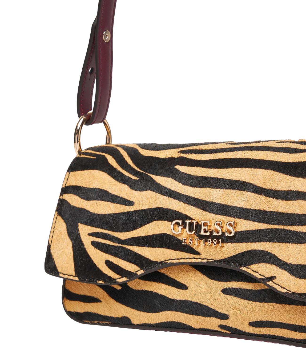 Guess Borsa Domitilla Flap Zebrata Donna