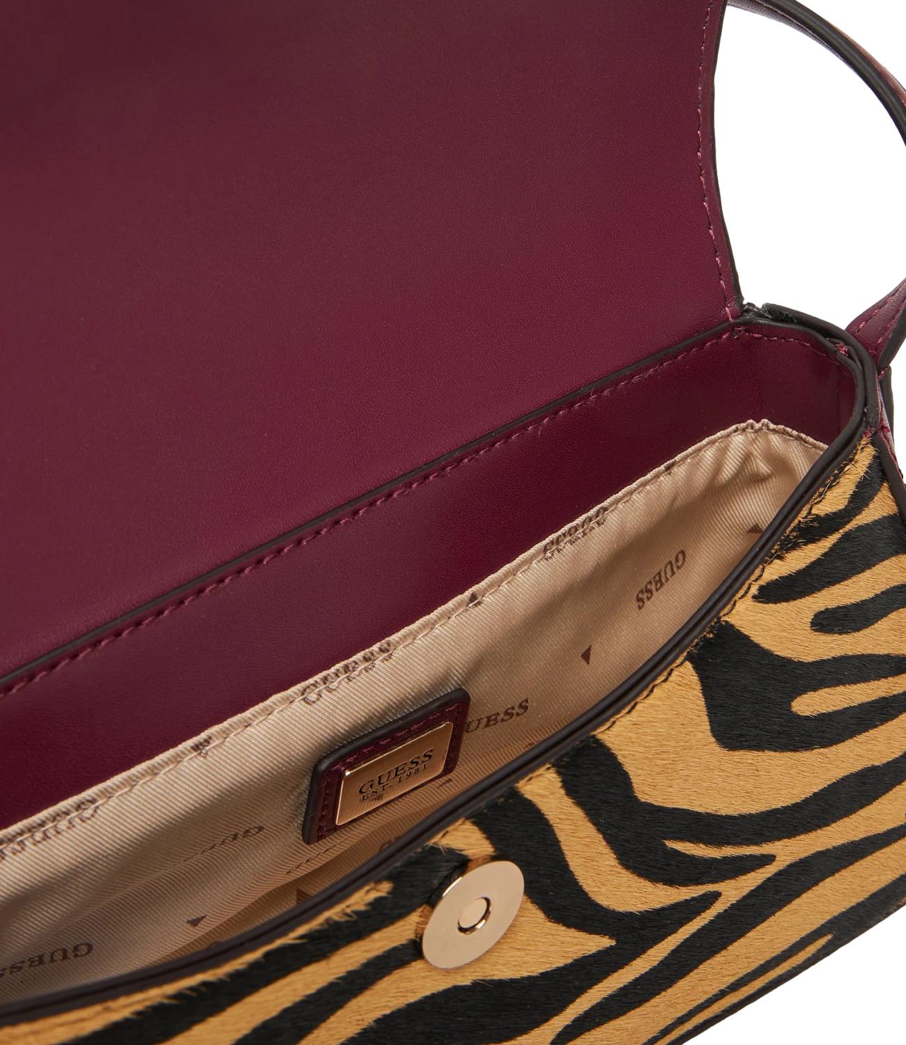 Guess Borsa Domitilla Flap Zebrata Donna