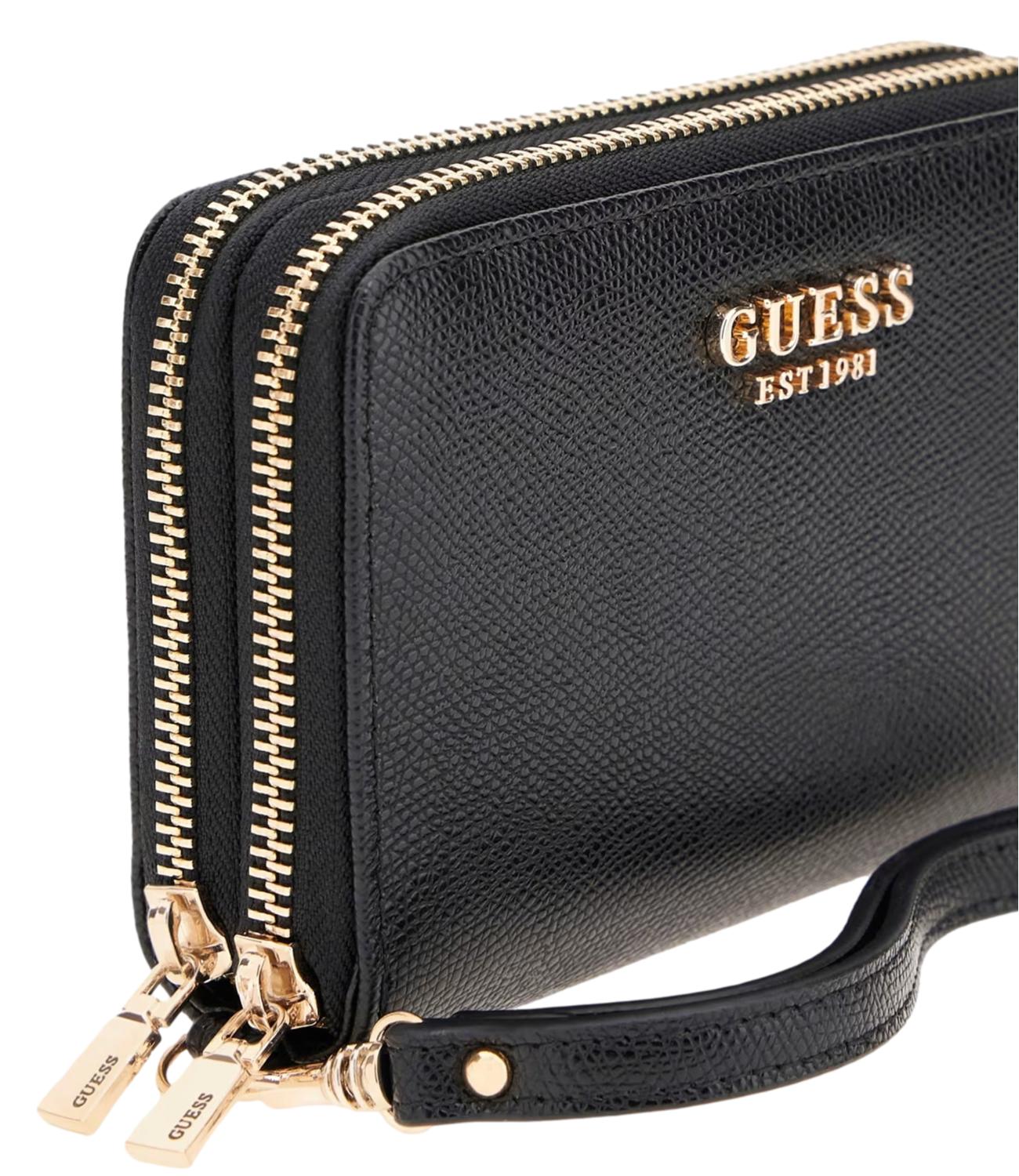 Guess Portafoglio Amorette Slg Med Double Zip Nero Donna