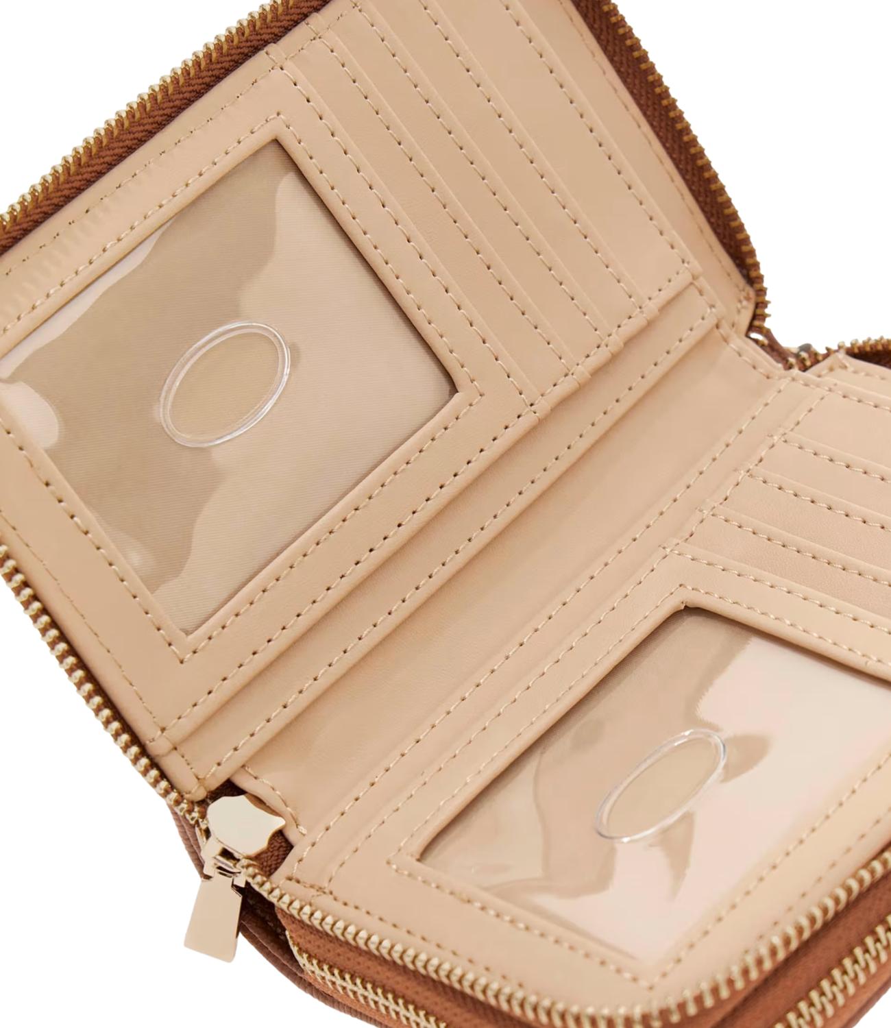 Guess Portafoglio Amorette Slg Med Double Zip Cognac Donna