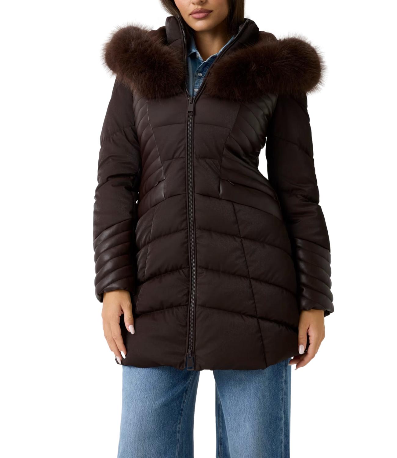 Guess Giubbino New Oxana Jacket Marrone Scuro Donna