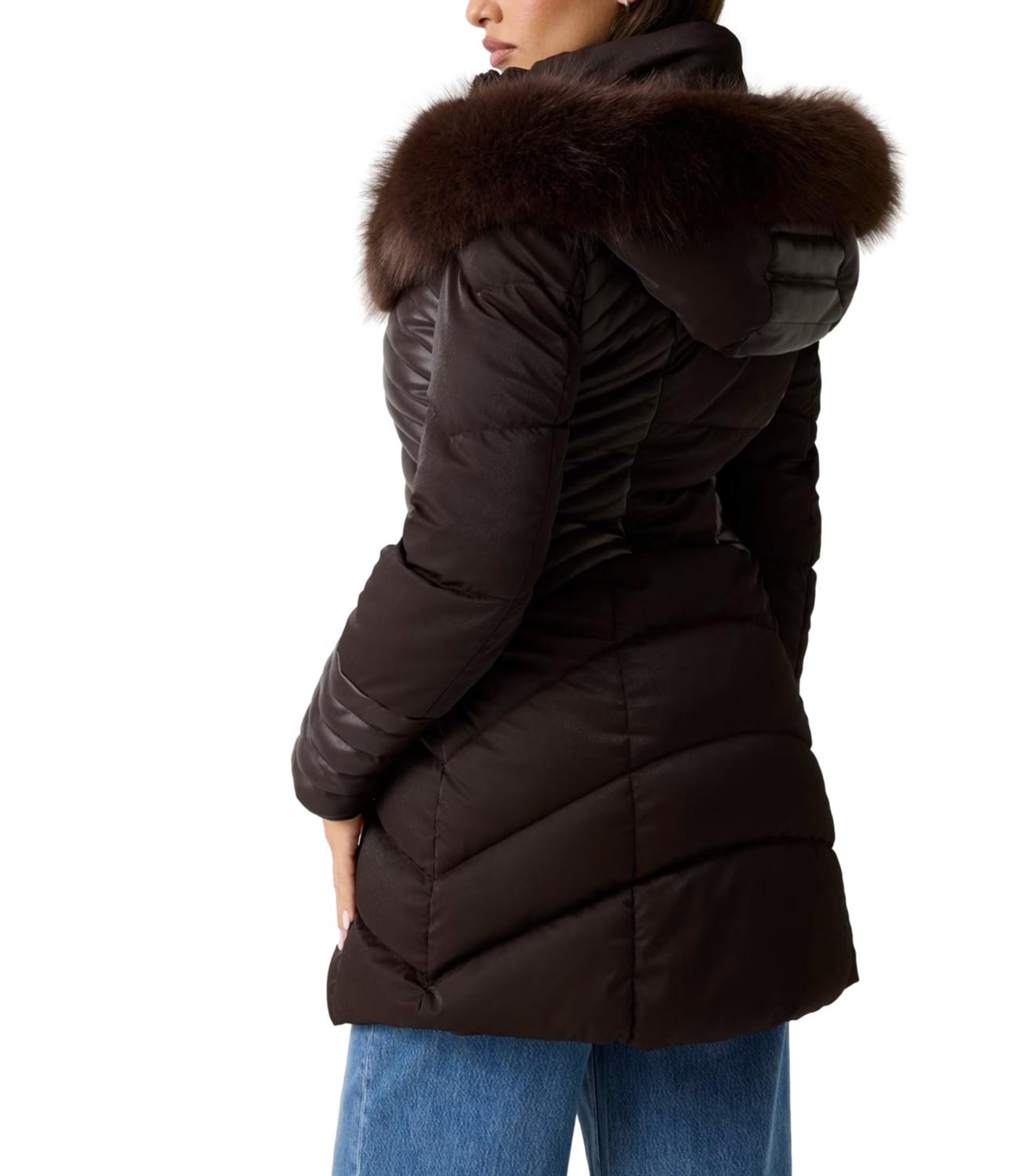 Guess Giubbino New Oxana Jacket Marrone Scuro Donna