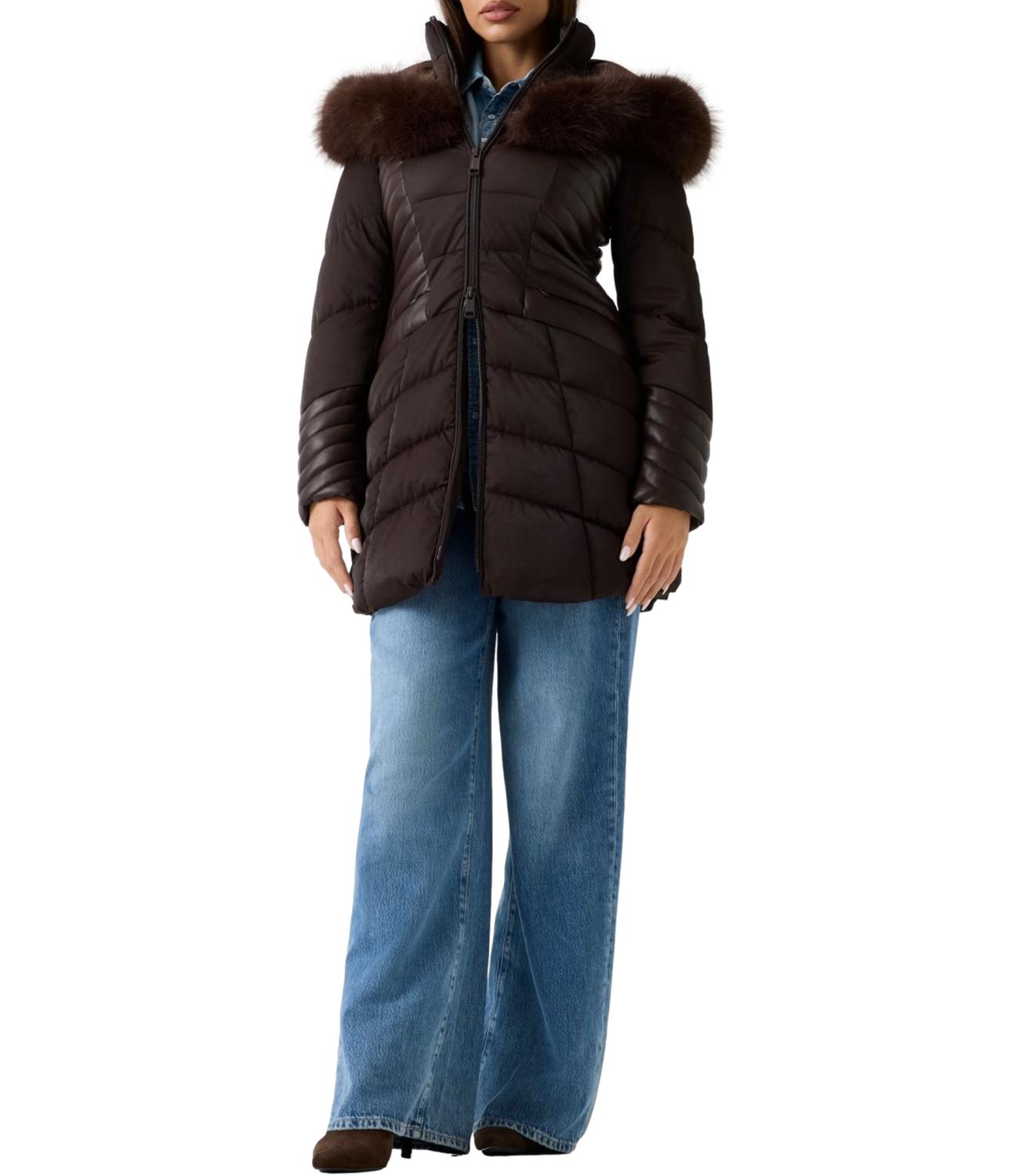 Guess Giubbino New Oxana Jacket Marrone Scuro Donna