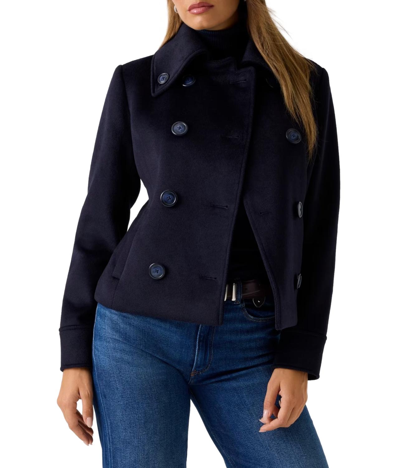 Guess Giubbino Melissa Crop Melton Peacoat Blue Donna