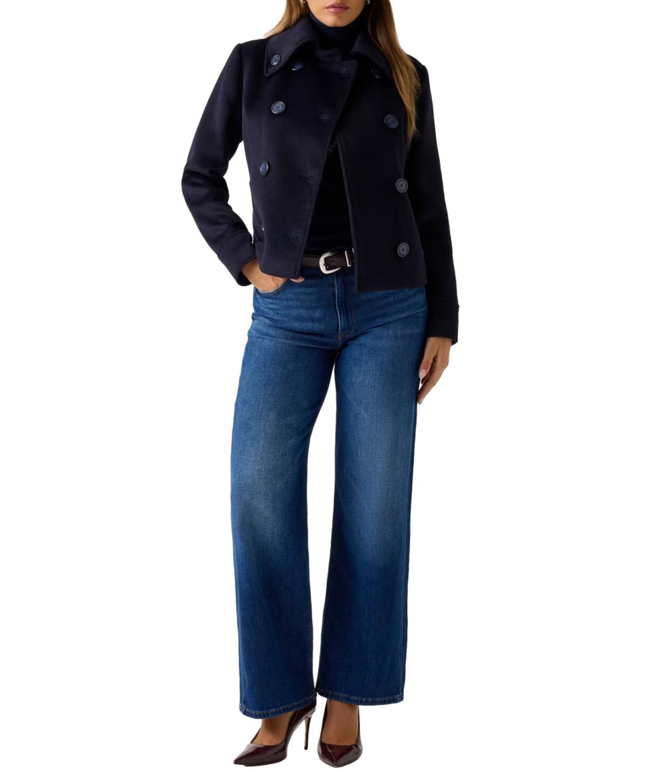 Guess Giubbino Melissa Crop Melton Peacoat Blue Donna