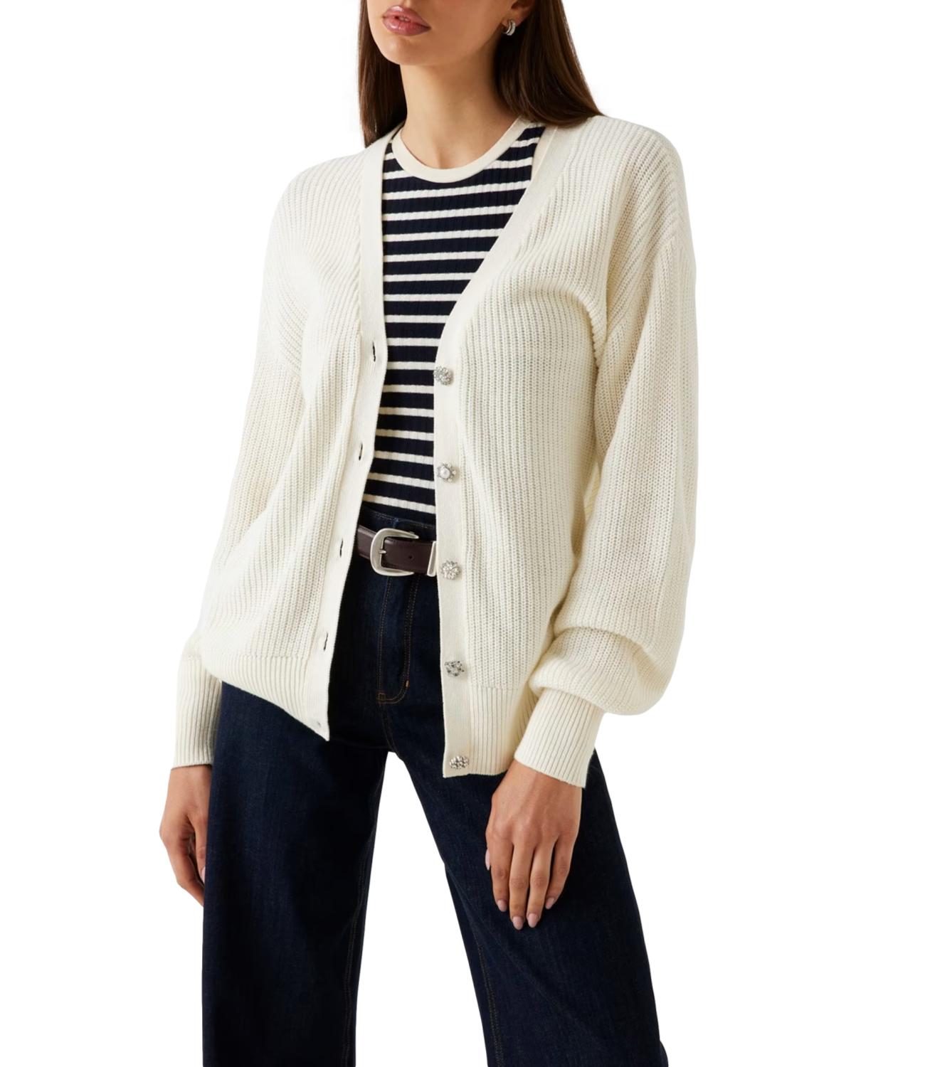 Guess Cardigan Cream White Donna