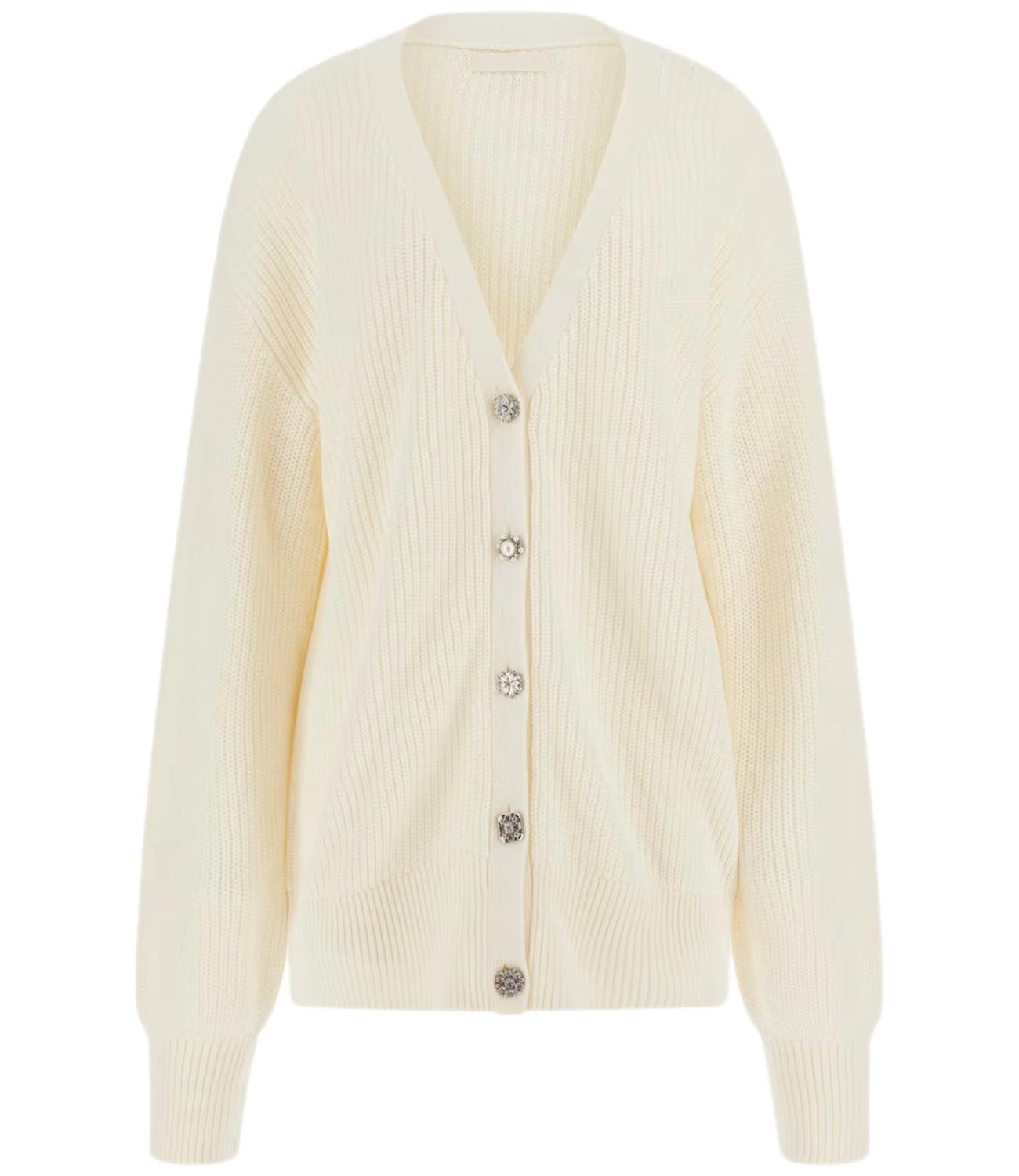 Guess Cardigan Cream White Donna