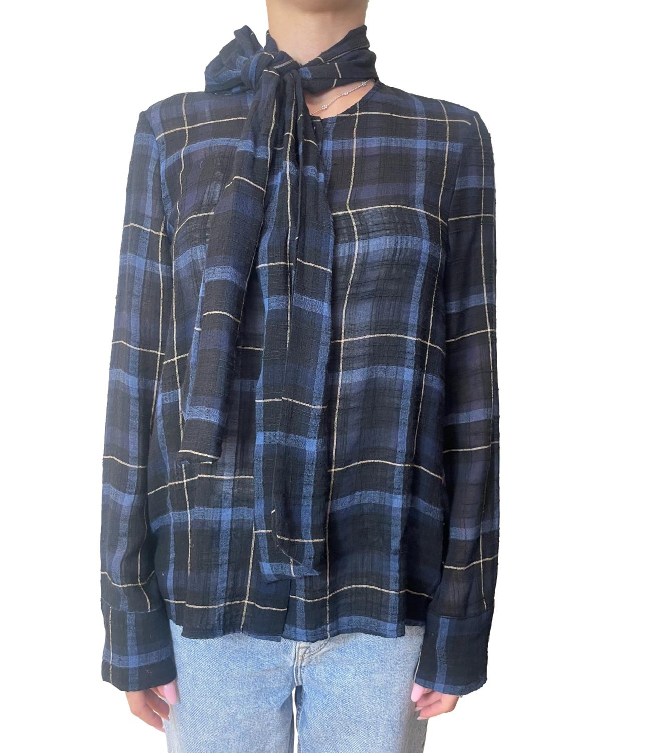 HAVE ONE camicia quadri blu donna