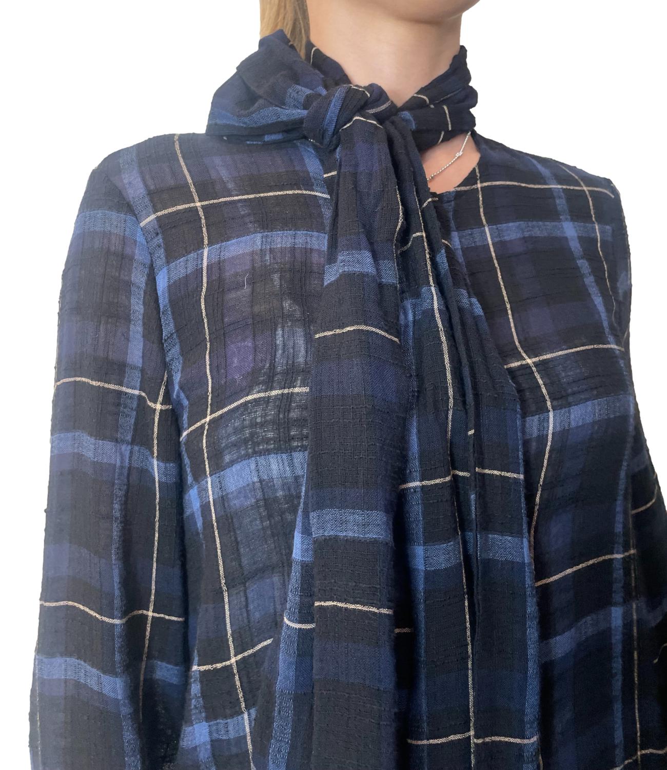 HAVE ONE camicia quadri blu donna