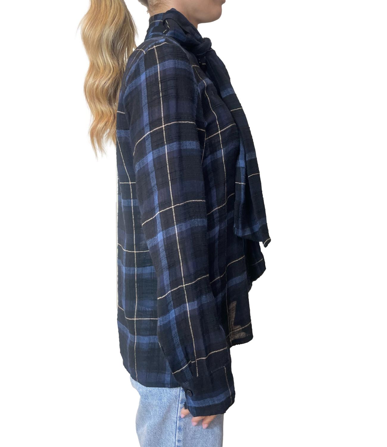 HAVE ONE camicia quadri blu donna