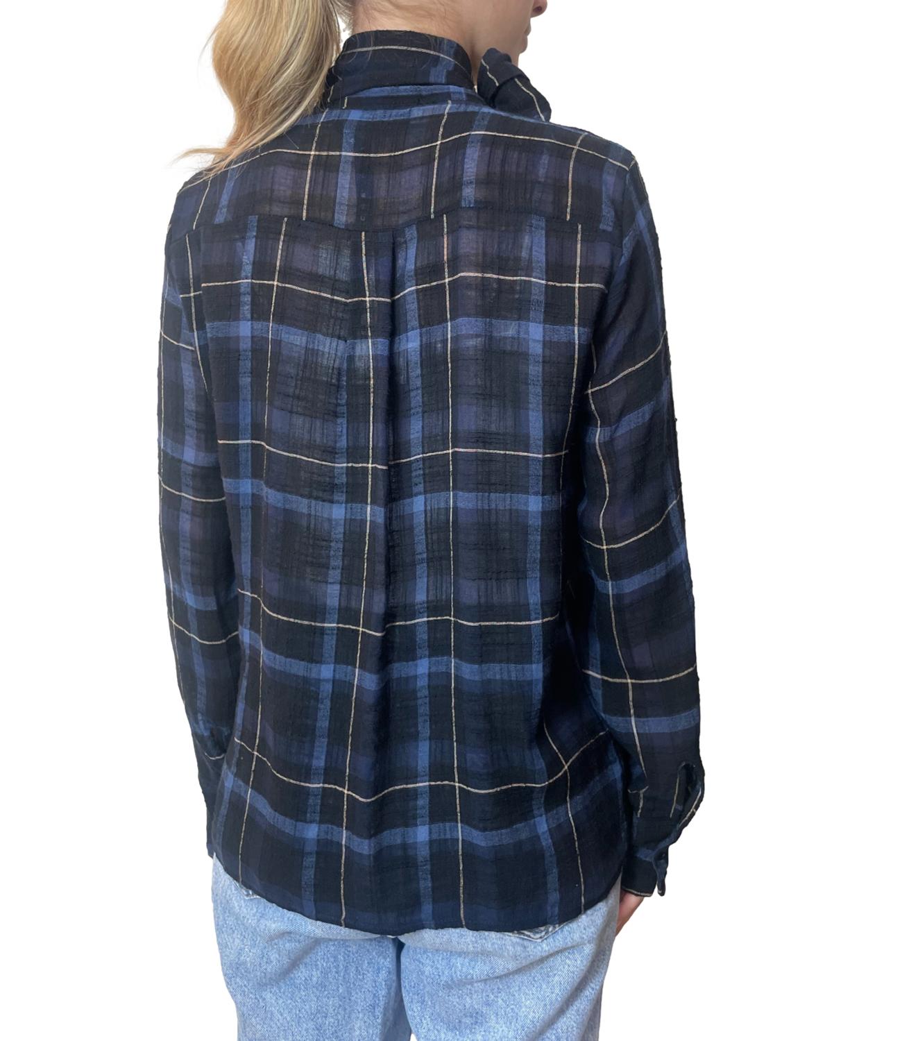 HAVE ONE camicia quadri blu donna