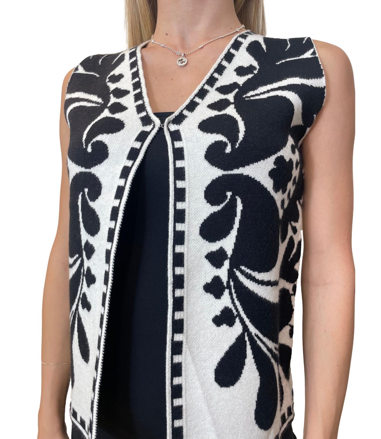 Have One Gilet Jacquard Nero Donna