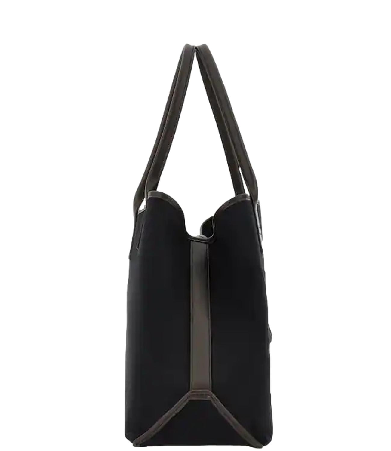 Bag Address shopping media tessuto nero marrone