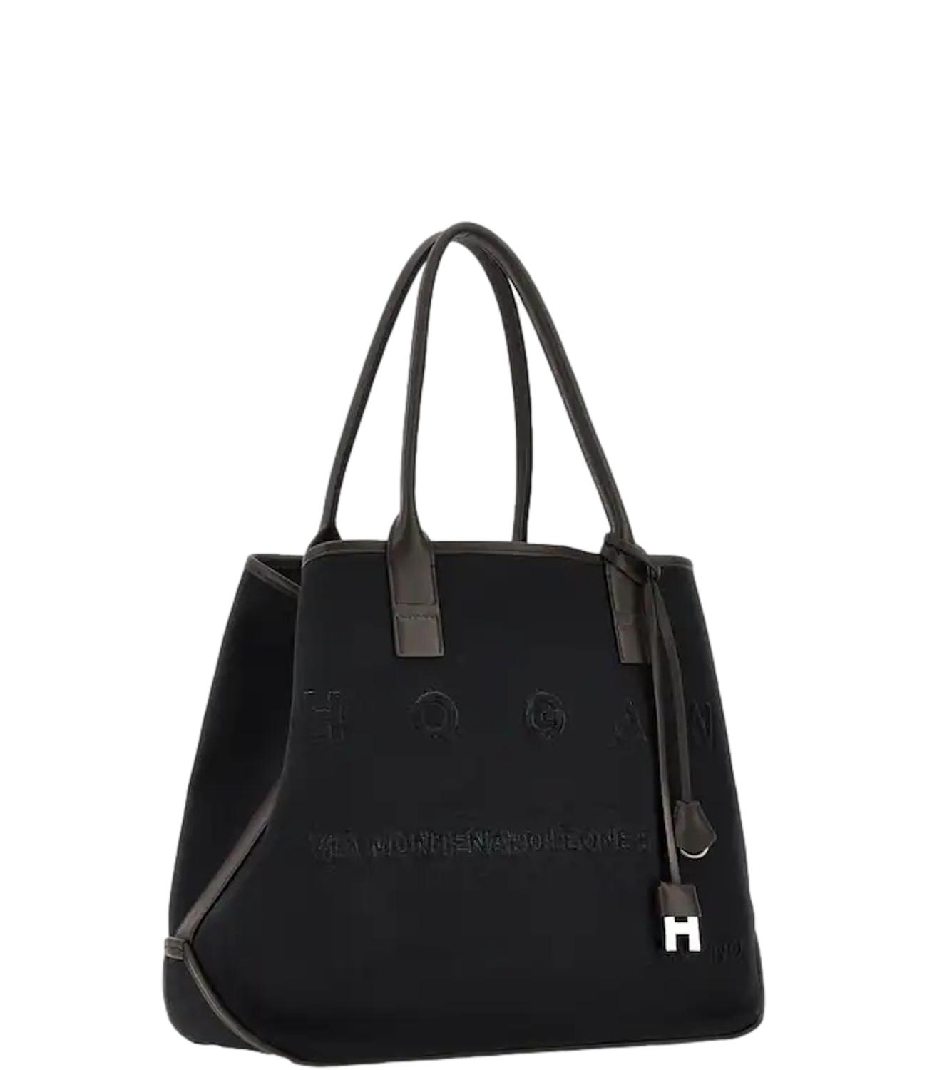 Bag Address shopping media tessuto nero marrone