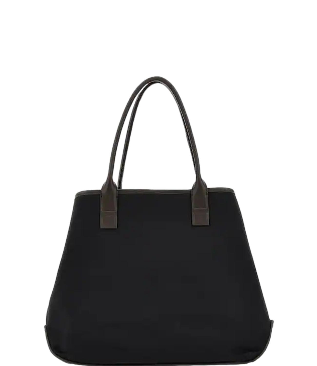 Bag Address shopping media tessuto nero marrone