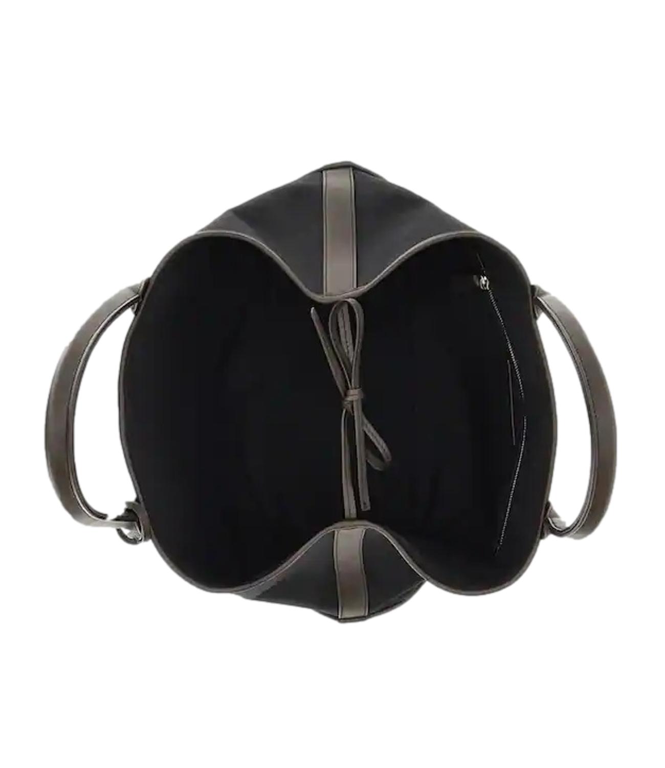 Bag Address shopping media tessuto nero marrone